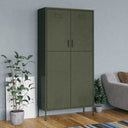 vidaXL Wardrobe 90x50x180 cm steel olive green