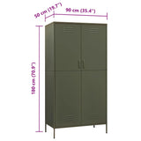 vidaXL Wardrobe 90x50x180 cm steel olive green