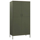 vidaXL Wardrobe 90x50x180 cm steel olive green