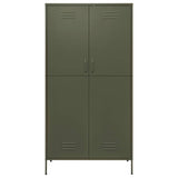 vidaXL Wardrobe 90x50x180 cm steel olive green