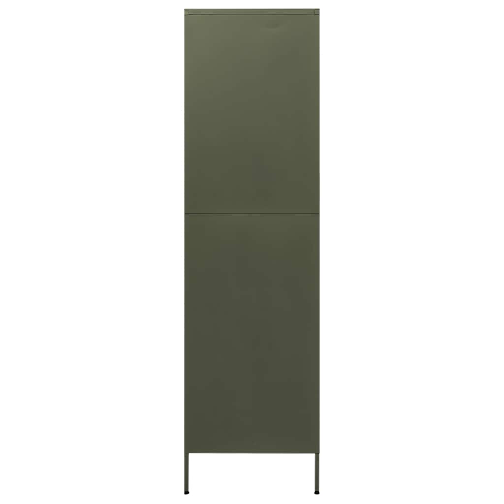 vidaXL Wardrobe 90x50x180 cm steel olive green