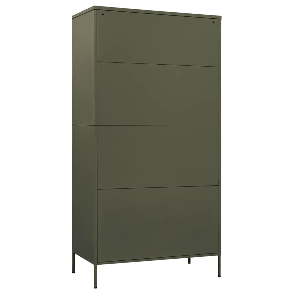 vidaXL Wardrobe 90x50x180 cm steel olive green