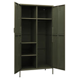 vidaXL Wardrobe 90x50x180 cm steel olive green
