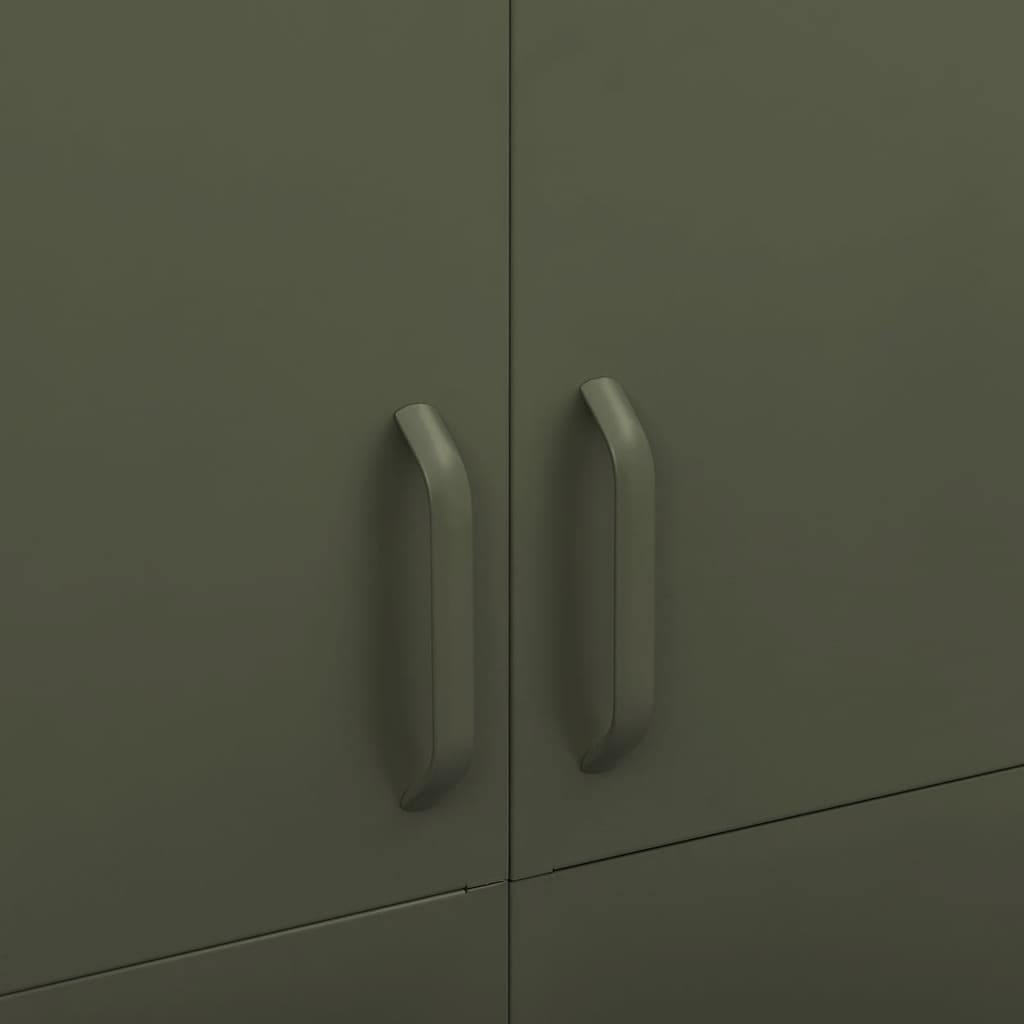 vidaXL Wardrobe 90x50x180 cm steel olive green