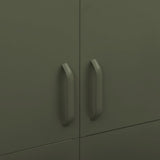 vidaXL Wardrobe 90x50x180 cm steel olive green