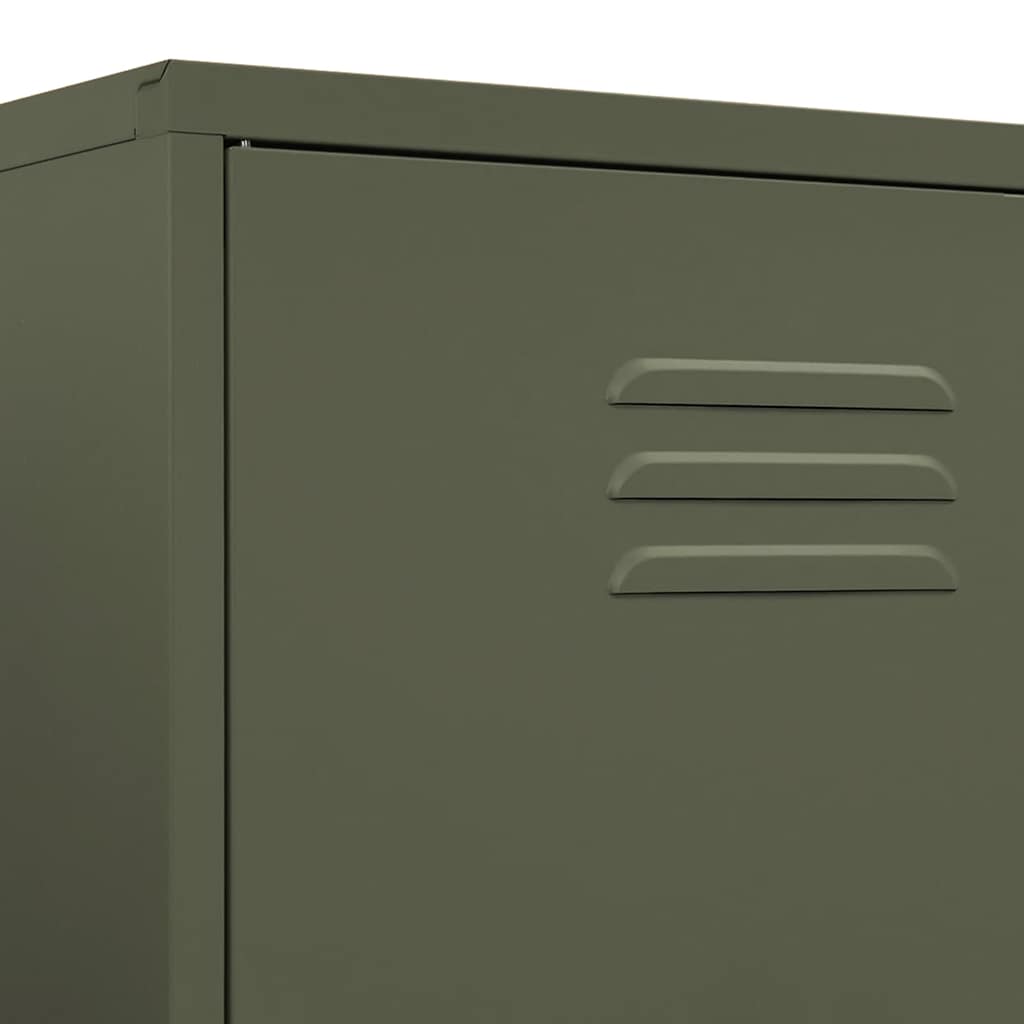 vidaXL Wardrobe 90x50x180 cm steel olive green