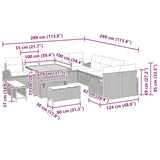 vidaXL Tuinbank Set met kussen 13 pcs Zwart poly rattan