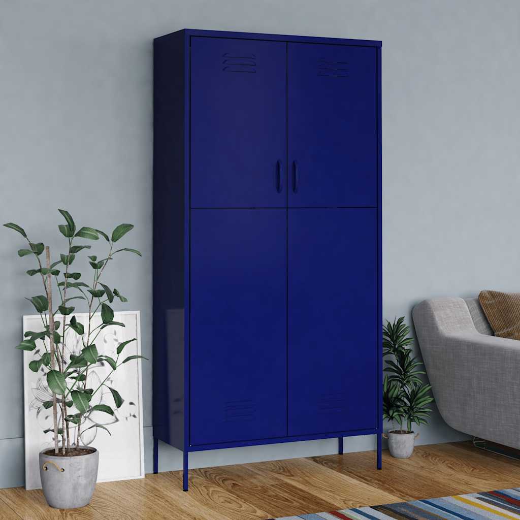 vidaXL Wardrobe 90x50x180 cm steel olive green