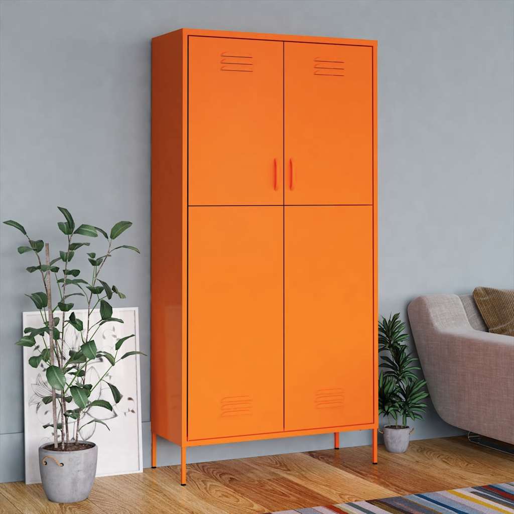 vidaXL Wardrobe 90x50x180 cm steel olive green