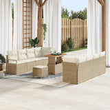 vidaXL Garden Sofa Set with cushions 11 pcs Black poly rattan