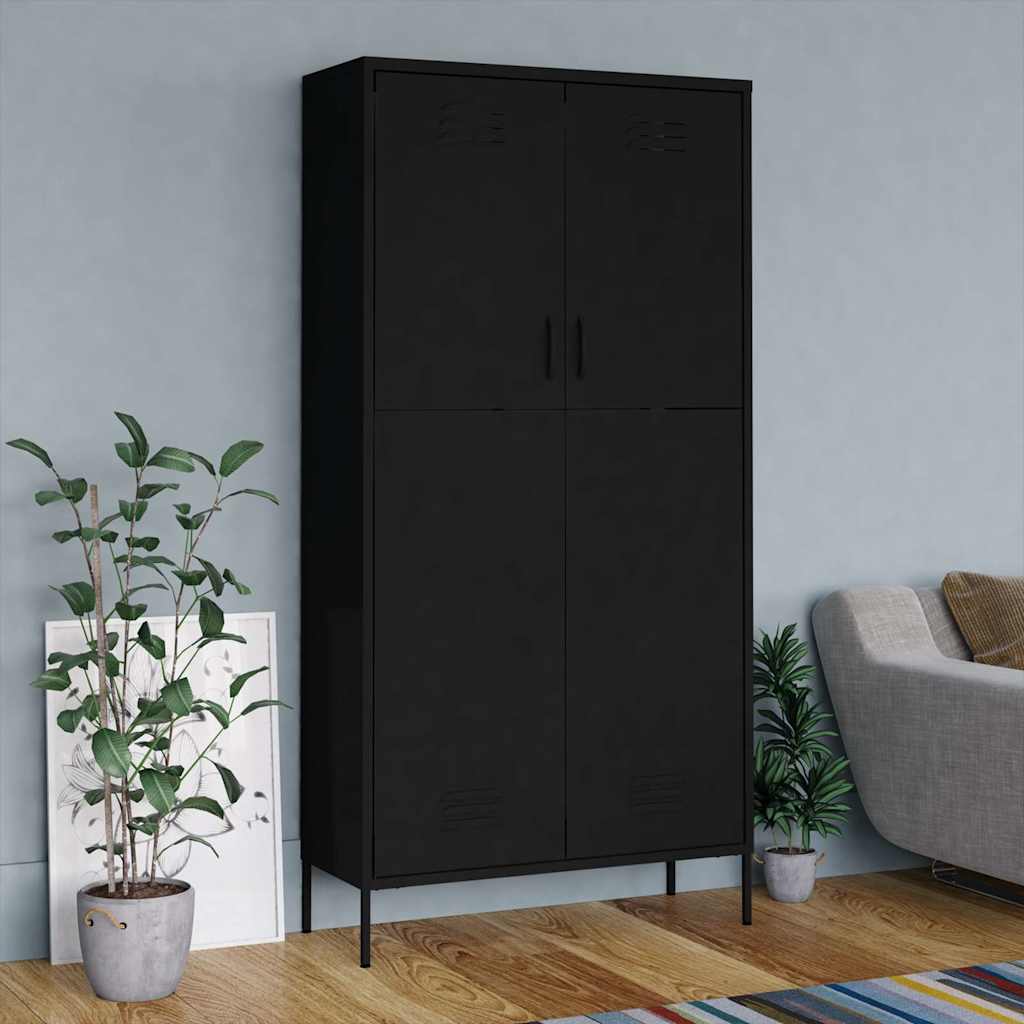 vidaXL Wardrobe 90x50x180 cm steel olive green