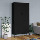 vidaXL Wardrobe 90x50x180 cm steel olive green