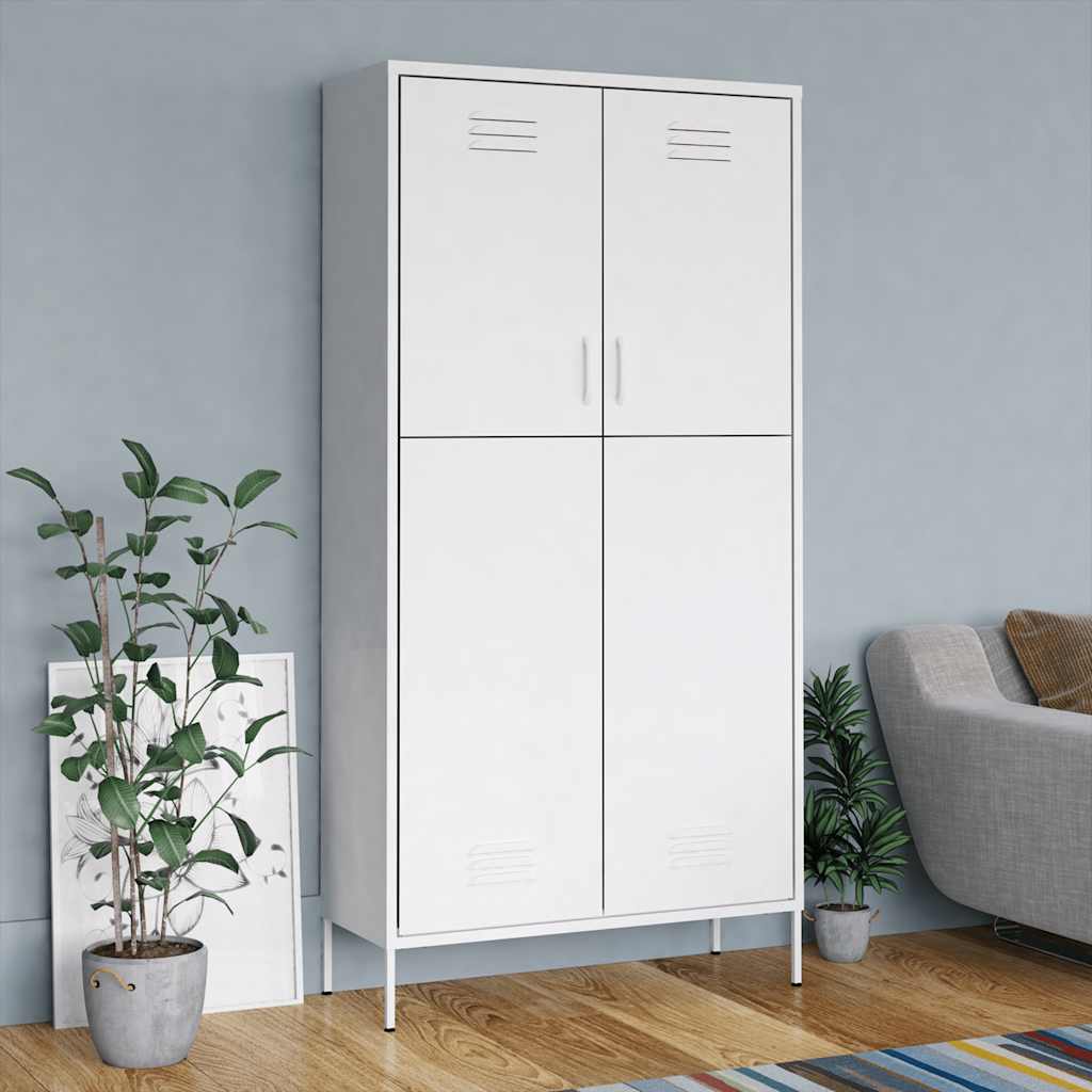 vidaXL Wardrobe 90x50x180 cm steel olive green