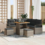 vidaXL Tuinbank Set met kussen 8 pcs Zwart poly rattan
