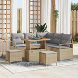 vidaXL Tuinbank Set met kussen 8 pcs Zwart poly rattan