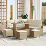 vidaXL Tuinbank Set met kussen 8 pcs Zwart poly rattan