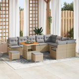 vidaXL Tuinbank Set met kussen 12 pcs Zwart poly rattan