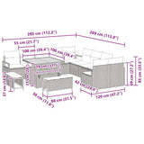 vidaXL Garden Sofa Set with Cushions 13 pcs Black Poly Rattan
