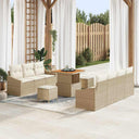 vidaXL Tuinbank Set met kussen 10 pcs Zwart poly rattan