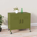 vidaXL Storage Cabinet 60x35x56 cm Steel Olive Green