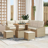 vidaXL Tuinbank Set met kussen 8 pcs Zwart poly rattan