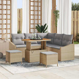 vidaXL Tuinbank Set met kussen 8 pcs Zwart poly rattan