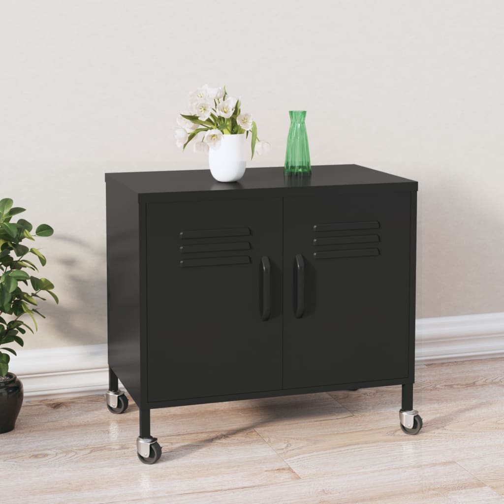 vidaXL Storage Cabinet 60x35x56 cm Steel Olive Green
