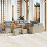 vidaXL Tuinbank Set met kussen 13 pcs Zwart poly rattan