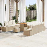 vidaXL Tuinbank Set met kussen 10 pcs Zwart poly rattan