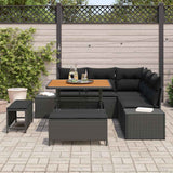 vidaXL Tuinbank Set met kussen 8 pcs Zwart poly rattan