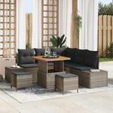 vidaXL Tuinbank Set met kussen 8 pcs Zwart poly rattan