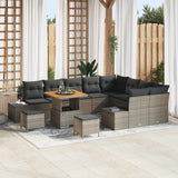 vidaXL Tuinbank Set met kussen 12 pcs Zwart poly rattan