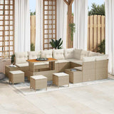vidaXL Tuinbank Set met kussen 12 pcs Zwart poly rattan