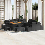 vidaXL Tuinbank Set met kussen 13 pcs Zwart poly rattan