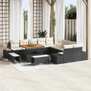 vidaXL Tuinbank Set met kussen 13 pcs Zwart poly rattan