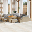 vidaXL Tuinbank Set met kussen 13 pcs Zwart poly rattan