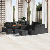 vidaXL Tuinbank Set met kussen 13 pcs Zwart poly rattan