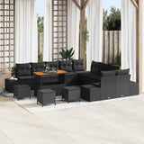 vidaXL Tuinbank Set met kussen 13 pcs Zwart poly rattan