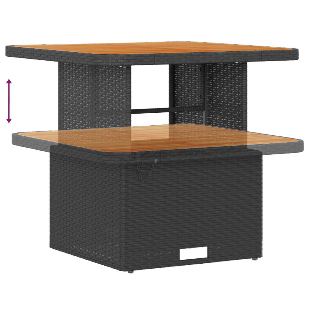 vidaXL Tuinbank Set 8 pcs Zwart poly rattan