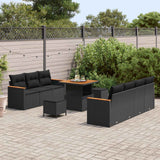 vidaXL Garden Sofa Set 10 pcs Black poly rattan