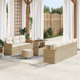 vidaXL Garden Sofa Set 10 pcs Black poly rattan