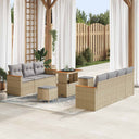 vidaXL Garden Sofa Set 10 pcs Black poly rattan