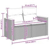 vidaXL Garden Lounge Set 11 pcs Black poly rattan
