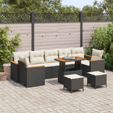 vidaXL Garden Lounge Set 10 pcs Black poly rattan