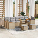 vidaXL Garden Lounge Set 10 pcs Black poly rattan