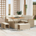 vidaXL Garden Lounge Set 8 pcs Black poly rattan