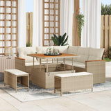vidaXL Garden Lounge Set 8 pcs Black poly rattan