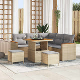 vidaXL Garden Lounge Set 8 pcs Black poly rattan