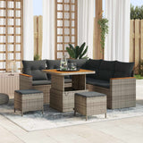 vidaXL Garden Lounge Set 8 pcs Black poly rattan