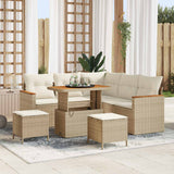 vidaXL Garden Lounge Set 8 pcs Black poly rattan